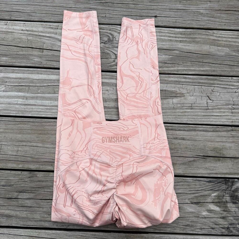 Gymshark Pink Marble Scrunch Butt Leggings Women’s XS
